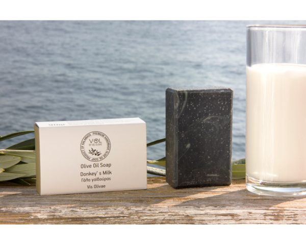 Natural Olive Oil Soap with Donkey Milk & amp; Activated Carbon (90gr)