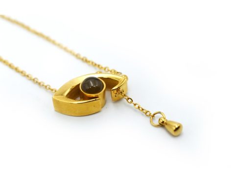 Gold-plated stainless steel eye necklace. It is completely hypoallergenic and does not tan.
