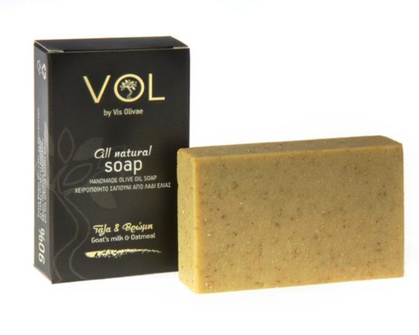Natural Handmade Olive Oil Soap with Goat Milk & Oat Flakes