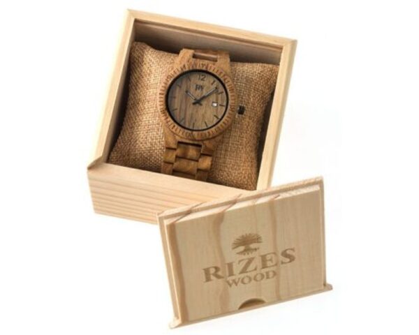 Sandalwood wooden wristwatch with sandalwood strap, men’s size
