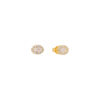 Σκουλαρίκια επιχρυσωμένα από ασήμι 925, Prince Silvero, Καρφωτά, Δύο καρδιές με λευκή πέτρα cz