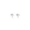 925 Sterling Silver Prince Silvero Stud Earrings Two Hearts with White CZ Stone