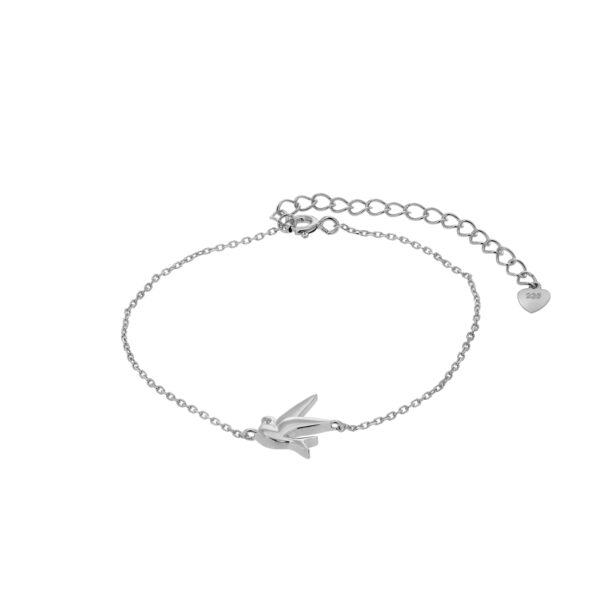 Prince Silvero 925 silver bracelet White chain with swallow