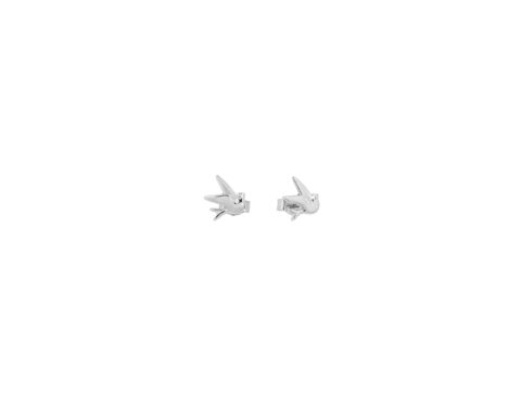 925 Silver Prince Silvero Earrings, White, Studded, Swallow