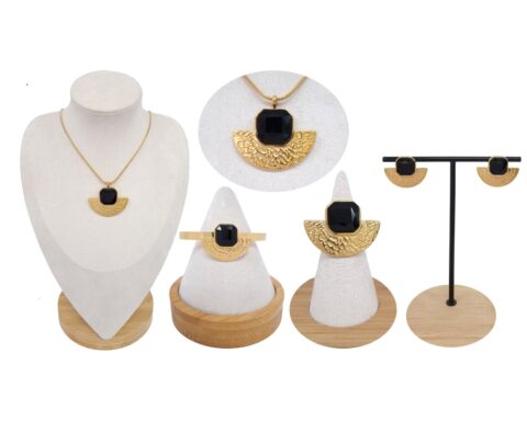 Gold-plated stainless steel jewelry set