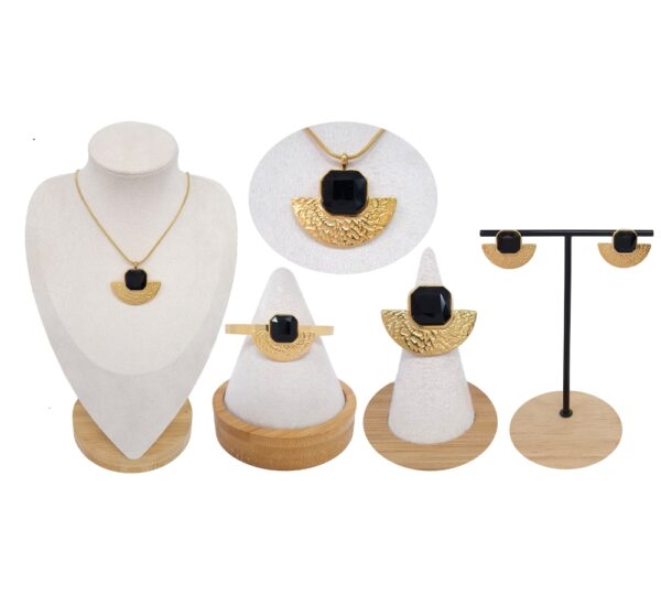 Gold-plated stainless steel jewelry set