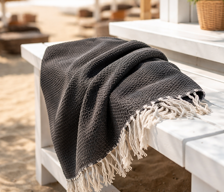 Πετσέτα Θαλάσσης Cotton Μονόχρωμη 200 x 100 cm .Μαύρο