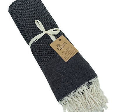 Πετσέτα Θαλάσσης Cotton Μονόχρωμη 200 x 100 cm .Μαύρο